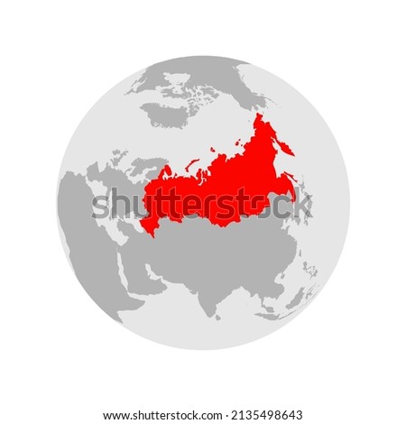 Russia Map in Globe Shape Icon Editable Vector Illustration EPS 10