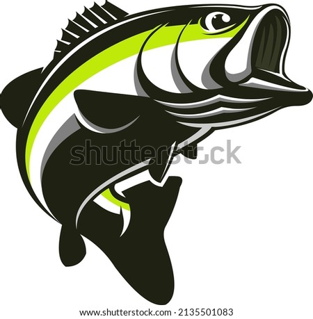 Bass fishing Logo Template, Unique and Fresh bass fish Vector. Great to use as your bass fishing activity. 