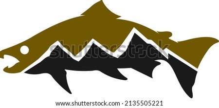 Trout Fishing Logo Template, Unique and Fresh Abstract salmon Fish Vector. Great to use as your Trout Fishing Activity.