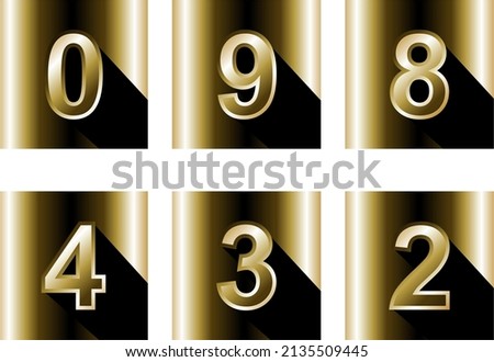 luxury golden numbers set collection illustration in vector format