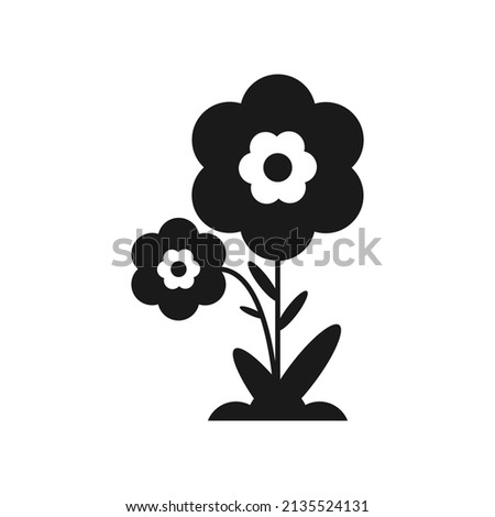 Flower flat icon isolated on white background. Vector illustration