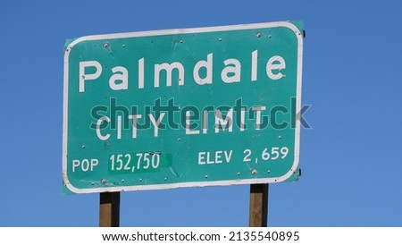 Palmdale California Public Welcome Sign