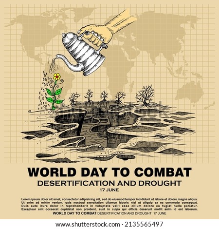 World Day To Combat, desertification and drought, poster and banner vector Royalty-Free Stock Photo #2135565497