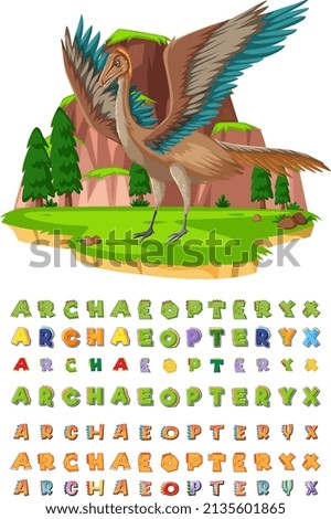 Font design for archaropteryx illustration