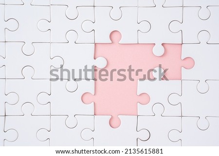 Close-up of a white puzzle