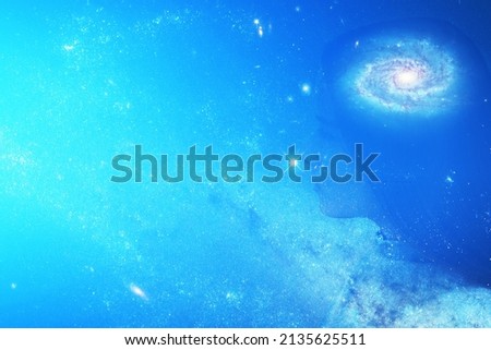 calmness, mental health, mental stability, yoga, esotericism, the universe in the head,Element of the image provided by NASA Royalty-Free Stock Photo #2135625511
