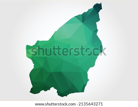 San Marino Map Green Color on white background polygonal