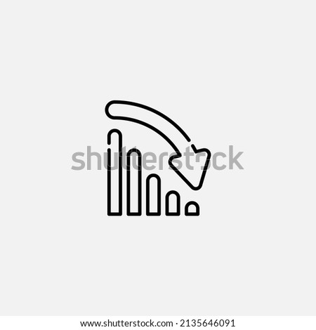 Decrease chart icon sign vector,Symbol, logo illustration for web and mobile