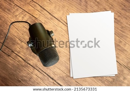 Microphone and blank sheet of paper