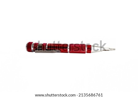 Photo red metal screw driver
