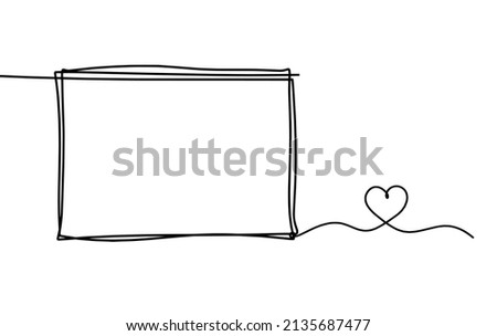 Abstract picture heart with question mark as continuous lines drawing on white background. Vector