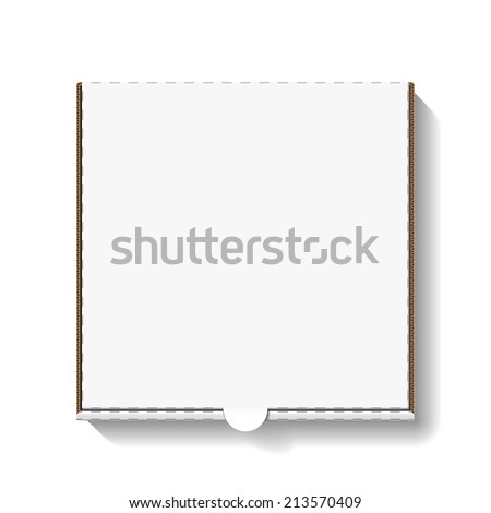 Cardboard pizza box for your design. Vector.