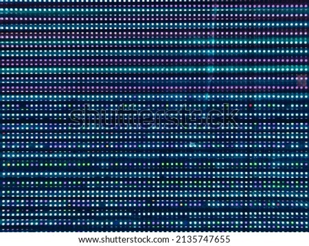 Photograph of the LED Screen glitch, LED glitch, interference LED panel, pixel burnt out, LED screen, close-up pixels, LEDs 