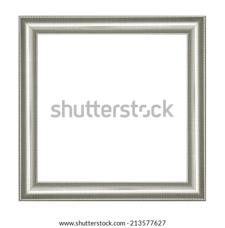 silver picture frame on white background.