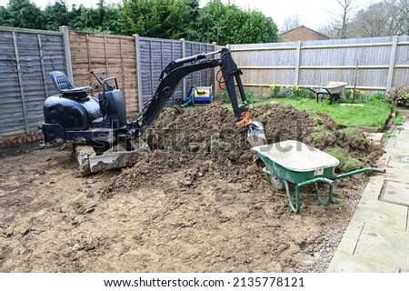 A garden renovation scene from the UK.