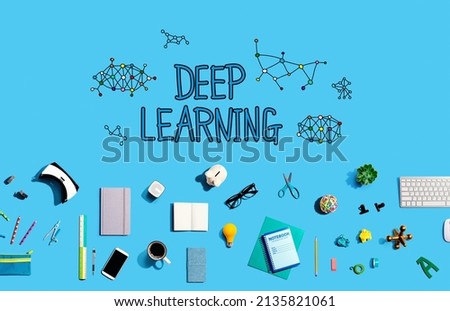 Deep learning with collection of electronic gadgets and office supplies