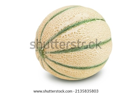 Cantaloupe melon isolated on white background with clipping path and full depth of field Royalty-Free Stock Photo #2135835803