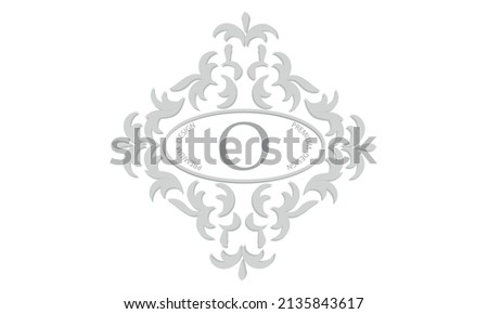 Floral monogram with the letter O of the center for postcards, invitations, menus, labels. Graphic design of pages, business sign, boutiques, cafes, hotels, wedding invitations.