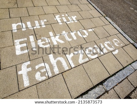 sign for electric car charging station - germany