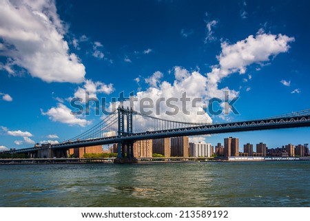 The Manhattan Bridge, seen from Brooklyn, New York.