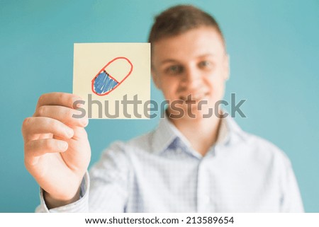 Picture icon pill in hand