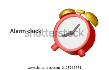 Red vintage alarm clock. Isolated 3d object on a transparent background Royalty-Free Stock Photo #2135911731