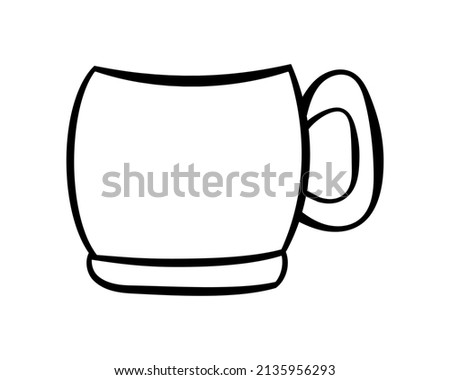 Coffee cup icon hand drawn outline doodle vector illustration. Isolated on white background. Element for label, menu, book, coloring, greeting card, print, logo, label, merchandise, web, mobile.