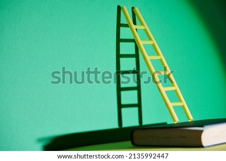 ladder on top of book- education concept