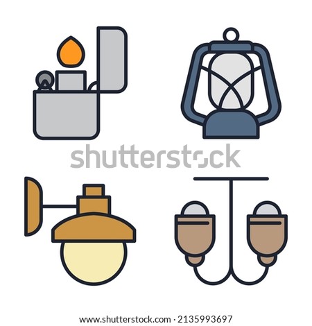 Lights set icon symbol template for graphic and web design collection logo vector illustration