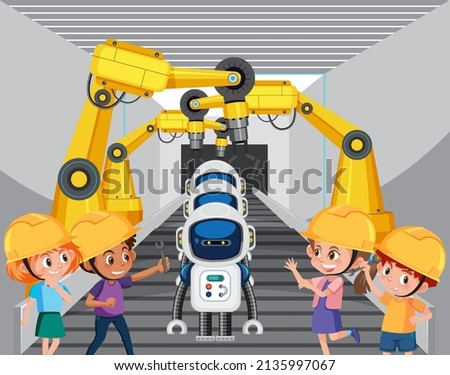 Concept of automation industry illustration