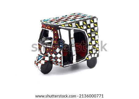  Miniature Rickshaw Mirror Beads Collectible Handmade Pakistan Art 