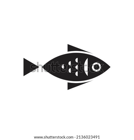 simple black fish logo vector