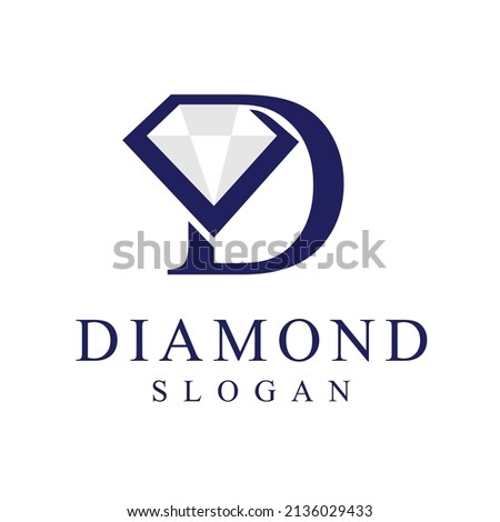 Diamond logo with letter D concept