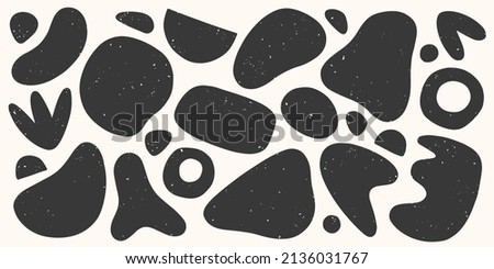 Bundle of vector black and white hand drawn various organic shapes,doodles and textures.Trendy contemporary design perfect for prints,flyers,banners,fabriс,branding design,covers and more.