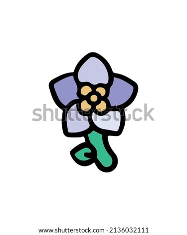 Simple and colored flower vector