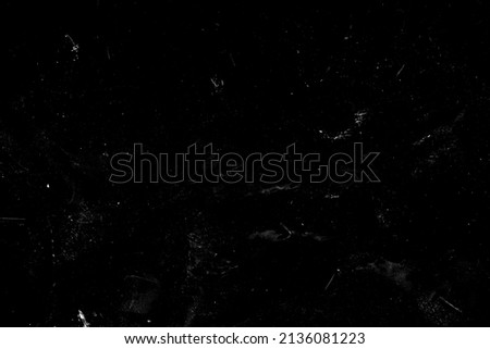 white scratches with spotsisolated on black background. High quality photo
