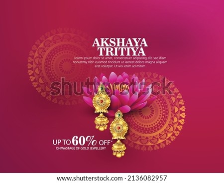 Akshaya Tritiya With A Golden Kalash Fill Up With Gold Coins, Gold Jewellery Abstract Background  Royalty-Free Stock Photo #2136082957