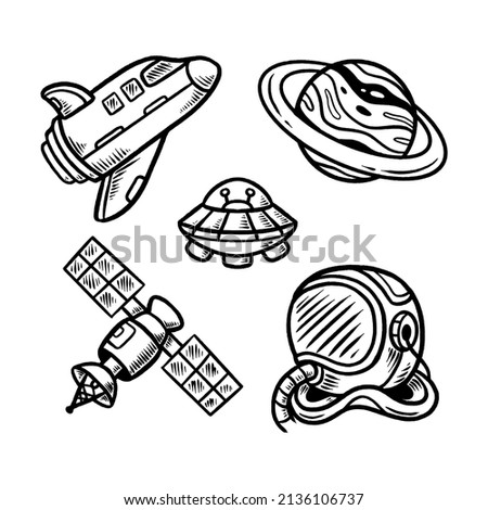 space doodle hand drawn illustration line
