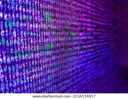 Software developer programming code. Data encryption security code on a computer display. Developer software programming code. Programing workflow abstract algorithm concept