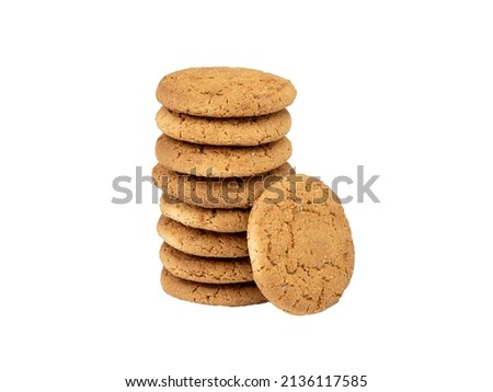 A stack of cookies on a white background, isolate