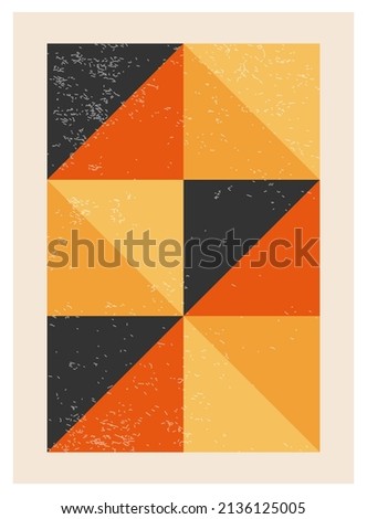 Minimal 20s geometric design poster with primitive shapes