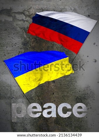 russia and ukraine flag campaign for peace