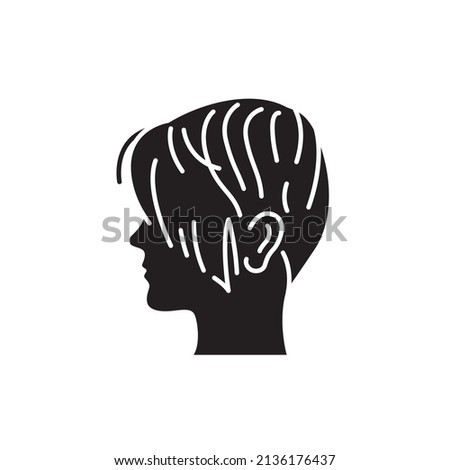 Woman short hair color line icon. Beauty industry. Hairdresser service. Pictogram for web page, mobile app, promo.