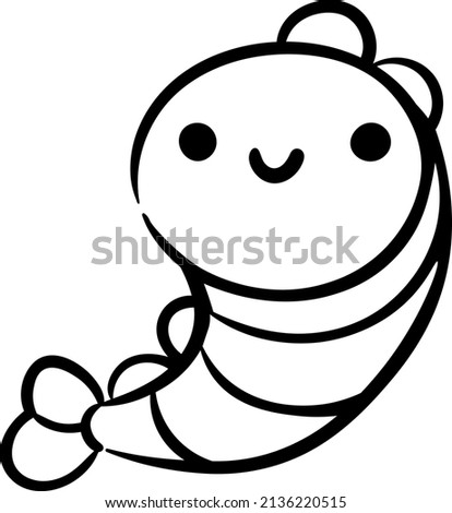 shrimp icon. Hand drawn vector illustration