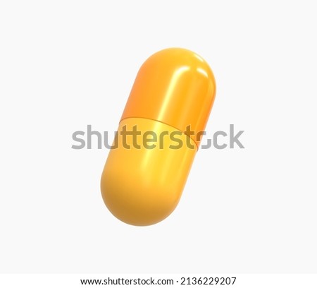 3D realistic medicinal capsule vector illustration Royalty-Free Stock Photo #2136229207
