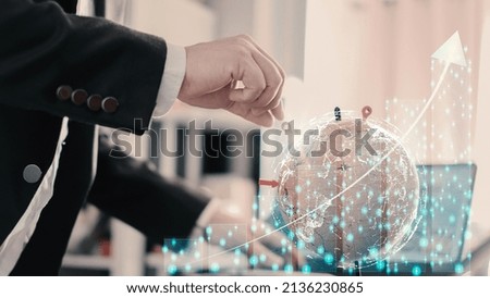 business finance technology and investment concept. Stock Market Investments Funds and Digital Assets. businessman analyze. forex trading graph financial data. Business finance background.
