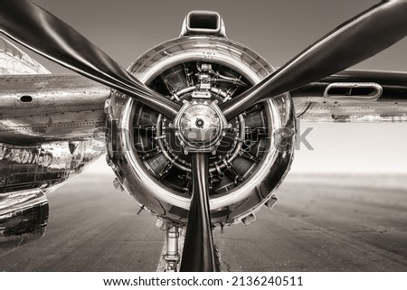 propeller of an historical aircraft Royalty-Free Stock Photo #2136240511