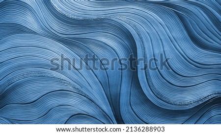 Blue waves abstract background texture. Print, painting, design, fashion. Royalty-Free Stock Photo #2136288903