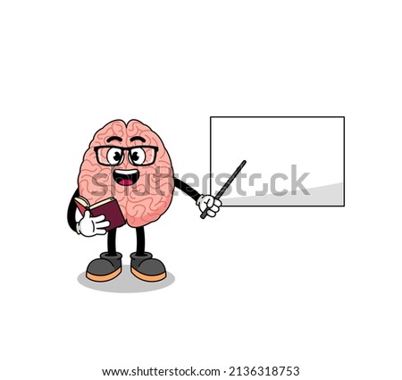 Mascot cartoon of brain teacher , character design