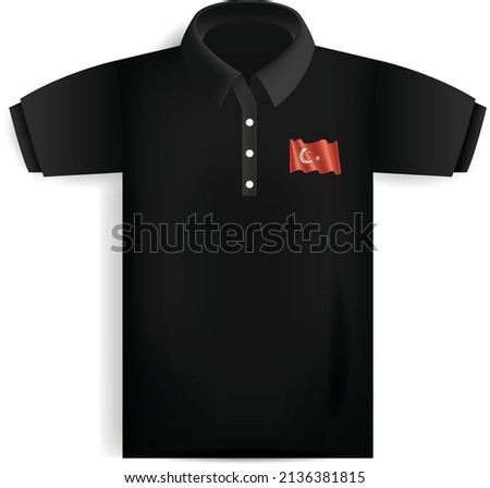 Turkey Black T-shirt Design with Turkey Flag